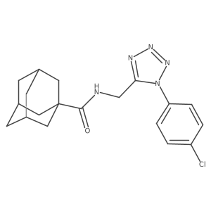 (3r,5r,7r)-N-((1-(4-chlorophenyl)-1H-tetrazol-5-yl)methyl)adamantane-1-carboxamide结构式