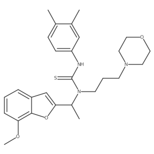 N'-(3,4-dimethylphenyl)-N-[1-(7-methoxy-1-benzofuran-2-yl)ethyl]-N-(3-morpholin-4-ylpropyl)thiourea结构式