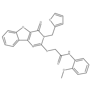 N-(2-methoxyphenyl)-2-((4-oxo-3-(thiophen-2-ylmethyl)-3,4-dihydrobenzofuro[3,2-d]pyrimidin-2-yl)thio)acetamide Structure