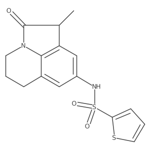 N-(1-methyl-2-oxo-2,4,5,6-tetrahydro-1H-pyrrolo[3,2,1-ij]quinolin-8-yl)thiophene-2-sulfonamide结构式