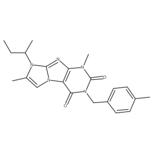 1,7-Dimethyl-3-[(4-methylphenyl)methyl]-8-(methylpropyl)-1,3,5-trihydro-4-imid azolino[1,2-h]purine-2,4-dione结构式