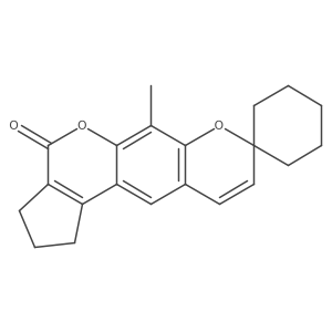 6'-methyl-2',3'-dihydrospiro[cyclohexane-1,8'-cyclopenta[c]pyrano[3,2-g]chromen]-4'(1'H)-one结构式