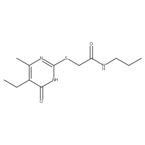 2-((5-ethyl-4-methyl-6-oxo-1,6-dihydropyrimidin-2-yl)thio)-N-propylacetamide Structure