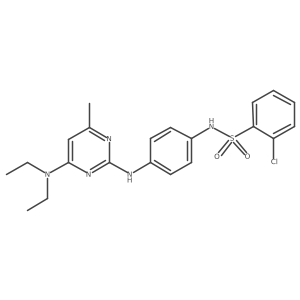 2-chloro-N-(4-((4-(diethylamino)-6-methylpyrimidin-2-yl)amino)phenyl)benzenesulfonamide结构式