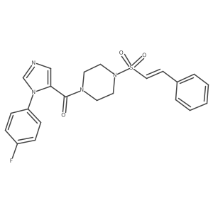 1-[1-(4-fluorophenyl)-1H-imidazole-5-carbonyl]-4-(2-phenylethenesulfonyl)piperazine结构式