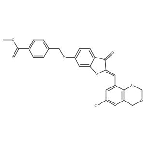 methyl 4-[({(2Z)-2-[(6-chloro-4H-1,3-benzodioxin-8-yl)methylidene]-3-oxo-2,3-dihydro-1-benzofuran-6-yl}oxy)methyl]benzoate结构式