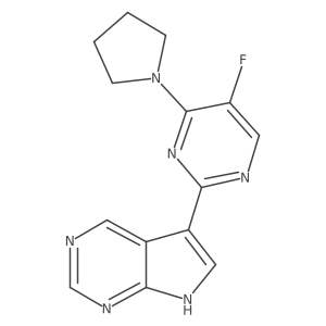 5-(5-Fluoro-4-(pyrrolidin-1-yl)pyrimidin-2-yl)-7h-pyrrolo[2,3-d]pyrimidine Structure