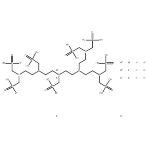 Decapotassium hexahydrogen (ethane-1,2-diylbis(((phosphonatomethyl)imino)ethane-2,1-diyl((phosphonatomethyl)imino)ethane-2,1-diylnitrilobis(methylene)))tetrakisphosphonate结构式