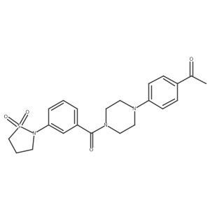 1-(4-(4-(3-(1,1-Dioxidoisothiazolidin-2-yl)benzoyl)piperazin-1-yl)phenyl)ethanone Structure