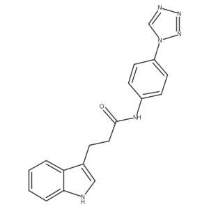 3-(1H-indol-3-yl)-N-[4-(1H-tetrazol-1-yl)phenyl]propanamide结构式