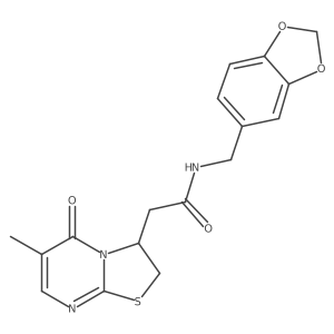 N-(benzo[d][1,3]dioxol-5-ylmethyl)-2-(6-methyl-5-oxo-3,5-dihydro-2H-thiazolo[3,2-a]pyrimidin-3-yl)acetamide Structure