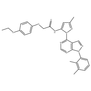 N-{1-[1-(2,3-dimethylphenyl)-1H-pyrazolo[3,4-d]pyrimidin-4-yl]-3-methyl-1H-pyrazol-5-yl}-2-(4-ethoxyphenoxy)acetamide Structure