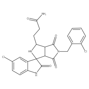 3-[(3aR,6aS)-5'-chloro-5-[(2-chlorophenyl)methyl]-2',4,6-trioxospiro[1,2,3a,6a-tetrahydropyrrolo[3,4-c]pyrrole-3,3'-1H-indole]-1-yl]propanamide Structure