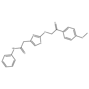 2-(2-((2-(4-methoxyphenyl)-2-oxoethyl)thio)thiazol-4-yl)-N-phenylacetamide结构式