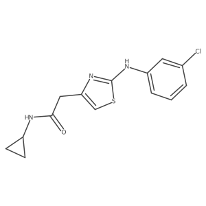 2-{2-[(3-chlorophenyl)amino]-1,3-thiazol-4-yl}-N-cyclopropylacetamide结构式