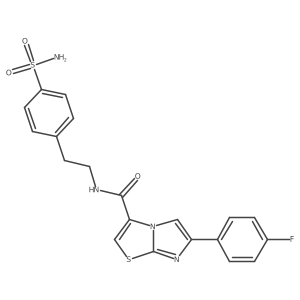 6-(4-fluorophenyl)-N-(4-sulfamoylphenethyl)imidazo[2,1-b]thiazole-3-carboxamide结构式
