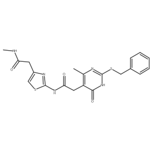 2-(2-(benzylthio)-4-methyl-6-oxo-1,6-dihydropyrimidin-5-yl)-N-(4-(2-(methylamino)-2-oxoethyl)thiazol-2-yl)acetamide结构式