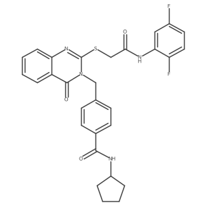 N-cyclopentyl-4-((2-((2-((2,5-difluorophenyl)amino)-2-oxoethyl)thio)-4-oxoquinazolin-3(4H)-yl)methyl)benzamide Structure
