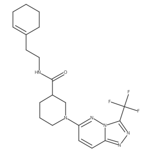 N-[2-(cyclohex-1-en-1-yl)ethyl]-1-[3-(trifluoromethyl)[1,2,4]triazolo[4,3-b]pyridazin-6-yl]piperidine-3-carboxamide结构式
