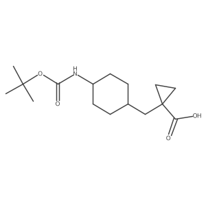 1-[(4-{[(Tert-butoxy)carbonyl]amino}cyclohexyl)methyl]cyclopropane-1-carboxylic acid结构式