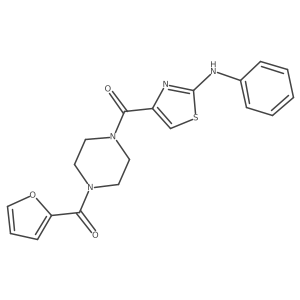 (4-(Furan-2-carbonyl)piperazin-1-yl)(2-(phenylamino)thiazol-4-yl)methanone结构式