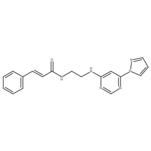 N-(2-((6-(1H-pyrazol-1-yl)pyrimidin-4-yl)amino)ethyl)cinnamamide Structure
