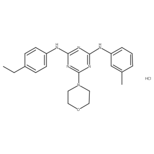 N2-(4-ethylphenyl)-6-morpholino-N4-(m-tolyl)-1,3,5-triazine-2,4-diamine hydrochloride Structure
