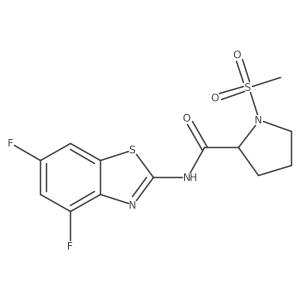 N-(4,6-difluorobenzo[d]thiazol-2-yl)-1-(methylsulfonyl)pyrrolidine-2-carboxamide结构式