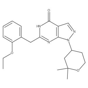 1-(2,2-Dimethyltetrahydro-2H-pyran-4-yl)-6-(2-ethoxybenzyl)-1,5-dihydro-4H-pyrazolo[3,4-d]pyrimidin-4-one结构式