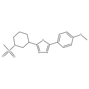 2-(4-Methoxyphenyl)-5-(1-(methylsulfonyl)piperidin-3-yl)-1,3,4-thiadiazole Structure