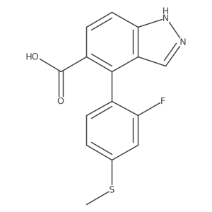 4-[2-Fluoro-4-(methylthio)phenyl]-1H-indazole-5-carboxylic acid Structure