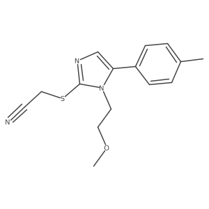 2-((1-(2-methoxyethyl)-5-(p-tolyl)-1H-imidazol-2-yl)thio)acetonitrile Structure