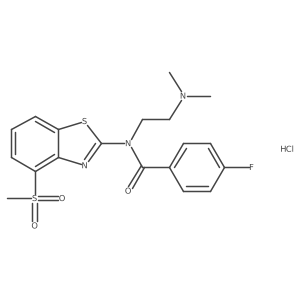 N-(2-(dimethylamino)ethyl)-4-fluoro-N-(4-(methylsulfonyl)benzo[d]thiazol-2-yl)benzamide hydrochloride结构式