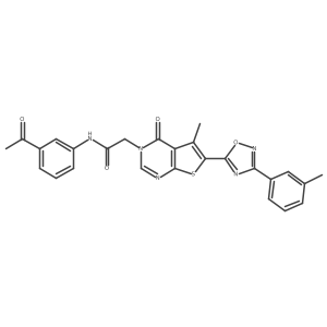 N-(3-acetylphenyl)-2-{5-methyl-6-[3-(3-methylphenyl)-1,2,4-oxadiazol-5-yl]-4-oxo-3H,4H-thieno[2,3-d]pyrimidin-3-yl}acetamide结构式