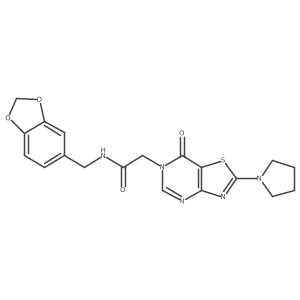 N-(benzo[d][1,3]dioxol-5-ylmethyl)-2-(7-oxo-2-(pyrrolidin-1-yl)thiazolo[4,5-d]pyrimidin-6(7H)-yl)acetamide Structure
