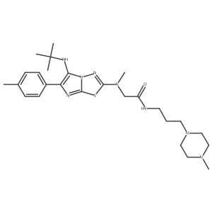 2-((5-(tert-Butylamino)-6-(p-tolyl)imidazo[2,1-b][1,3,4]thiadiazol-2-yl)(methyl)amino)-N-(3-(4-methylpiperazin-1-yl)propyl)acetamide结构式