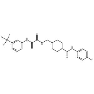 N1-((1-((4-fluorophenyl)carbamoyl)piperidin-4-yl)methyl)-N2-(3-(trifluoromethyl)phenyl)oxalamide结构式