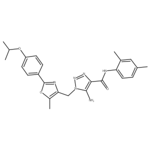 2-({3-[4-(2,5-dimethylphenyl)piperazin-1-yl]pyrazin-2-yl}thio)-N-(3-fluoro-4-methylphenyl)acetamide结构式