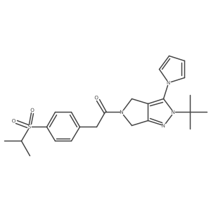 1-(2-(tert-butyl)-3-(1H-pyrrol-1-yl)pyrrolo[3,4-c]pyrazol-5(2H,4H,6H)-yl)-2-(4-(isopropylsulfonyl)phenyl)ethanone结构式