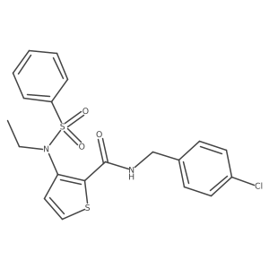 N-(4-chlorobenzyl)-3-(N-ethylphenylsulfonamido)thiophene-2-carboxamide结构式