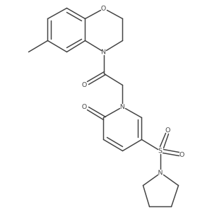 1-(2-(6-methyl-2H-benzo[b][1,4]oxazin-4(3H)-yl)-2-oxoethyl)-5-(pyrrolidin-1-ylsulfonyl)pyridin-2(1H)-one Structure