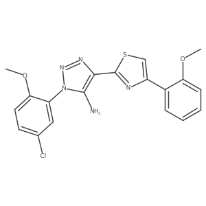 1-(5-chloro-2-methoxyphenyl)-4-[4-(2-methoxyphenyl)-1,3-thiazol-2-yl]-1H-1,2,3-triazol-5-amine结构式