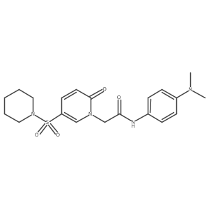 N-[4-(dimethylamino)phenyl]-2-[2-oxo-5-(piperidin-1-ylsulfonyl)pyridin-1(2H)-yl]acetamide结构式