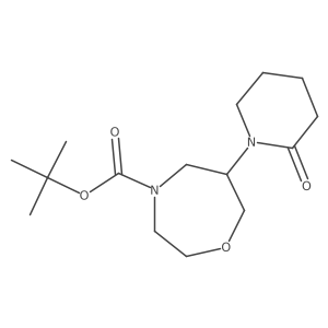 Tert-butyl 6-(2-oxopiperidin-1-yl)-1,4-oxazepane-4-carboxylate结构式