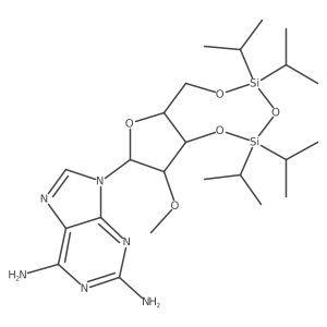 9-[(6aR,8R,9R,9aR)-2,2,4,4-tetraisopropyl-9-methoxy-6a,8,9,9a-tetrahydro-6H-furo[3,2-f][1,3,5,2,4]trioxadisilocin-8-yl]purine-2,6-diamine Structure