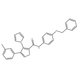 N-[4-(benzyloxy)phenyl]-4-(3-methylphenyl)-3-(1H-pyrrol-1-yl)thiophene-2-carboxamide Structure