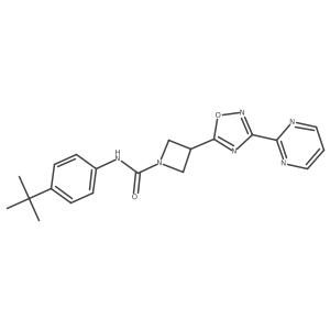 N-(4-(tert-butyl)phenyl)-3-(3-(pyrimidin-2-yl)-1,2,4-oxadiazol-5-yl)azetidine-1-carboxamide结构式