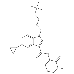 2-cyclopropyl-5-(2-trimethylsilanylethoxymethyl)-5H-pyrrolo[2,3-b]pyrazine-7-carboxylic acid ((R)-1-methyl-2-oxo-piperidin-3-yl)-amide结构式