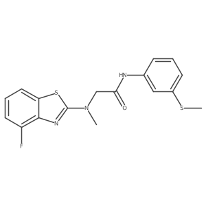 2-((4-fluorobenzo[d]thiazol-2-yl)(methyl)amino)-N-(3-(methylthio)phenyl)acetamide结构式