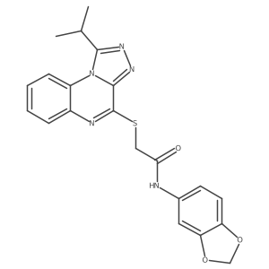 N-(2H-1,3-benzodioxol-5-yl)-2-{[1-(propan-2-yl)-[1,2,4]triazolo[4,3-a]quinoxalin-4-yl]sulfanyl}acetamide结构式